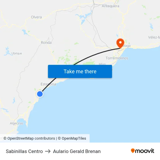 Sabinillas Centro to Aulario Gerald Brenan map
