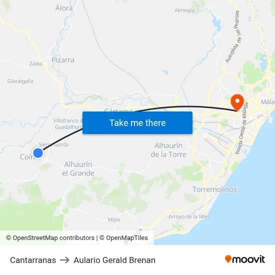 Cantarranas to Aulario Gerald Brenan map