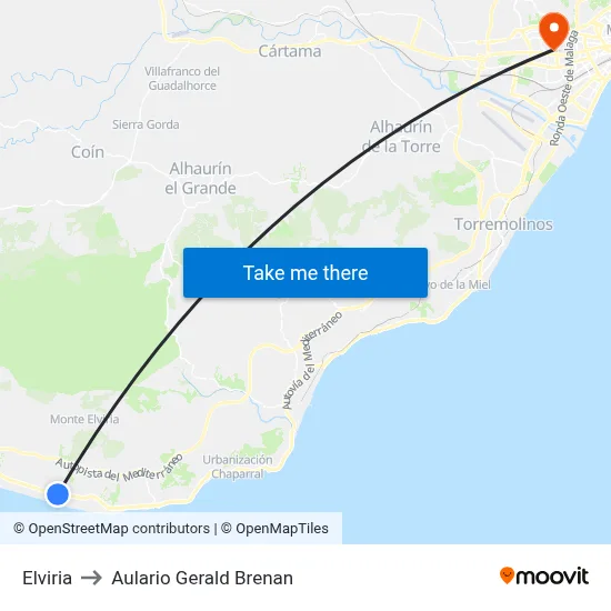 Elviria to Aulario Gerald Brenan map