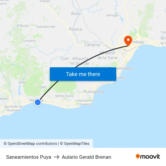 Saneamientos Puya to Aulario Gerald Brenan map
