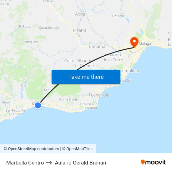 Marbella Centro to Aulario Gerald Brenan map