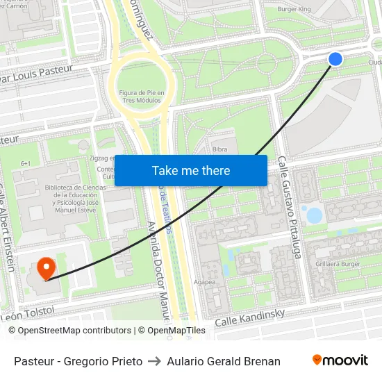 Pasteur - Gregorio Prieto to Aulario Gerald Brenan map
