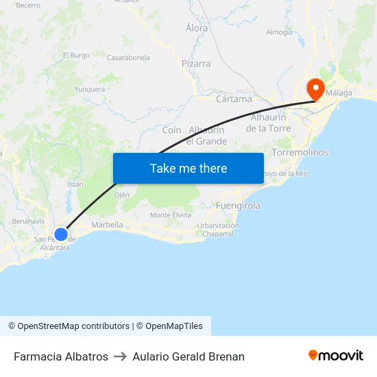Farmacia Albatros to Aulario Gerald Brenan map