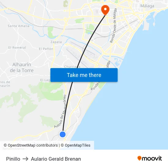 Pinillo to Aulario Gerald Brenan map