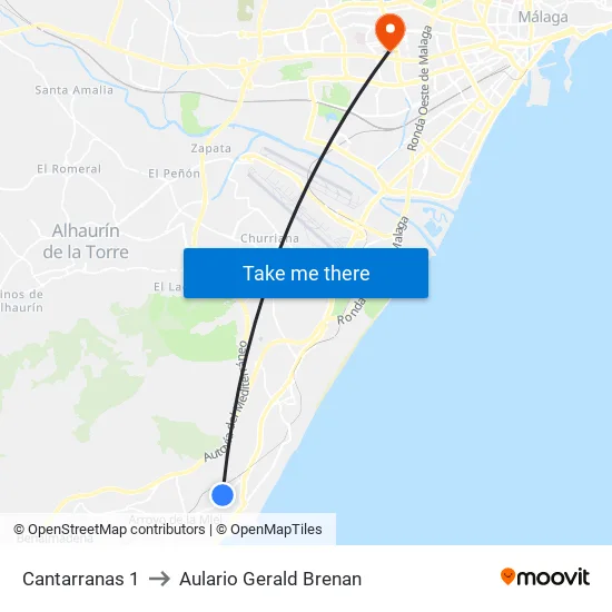 Cantarranas 1 to Aulario Gerald Brenan map