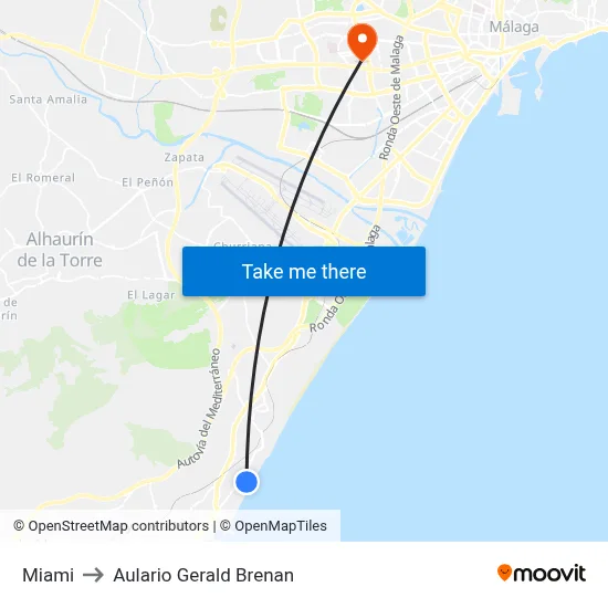 Miami to Aulario Gerald Brenan map