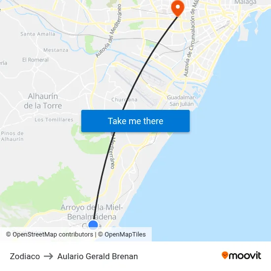 Zodiaco to Aulario Gerald Brenan map