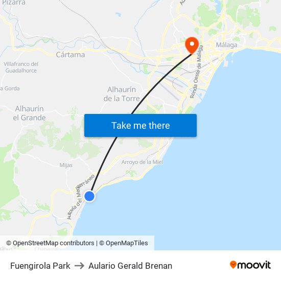 Fuengirola Park to Aulario Gerald Brenan map