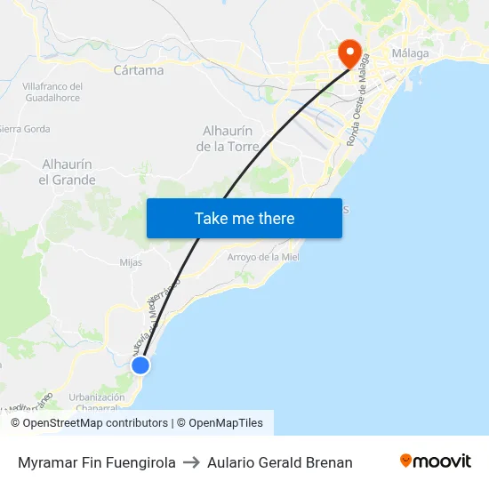 Myramar Fin Fuengirola to Aulario Gerald Brenan map