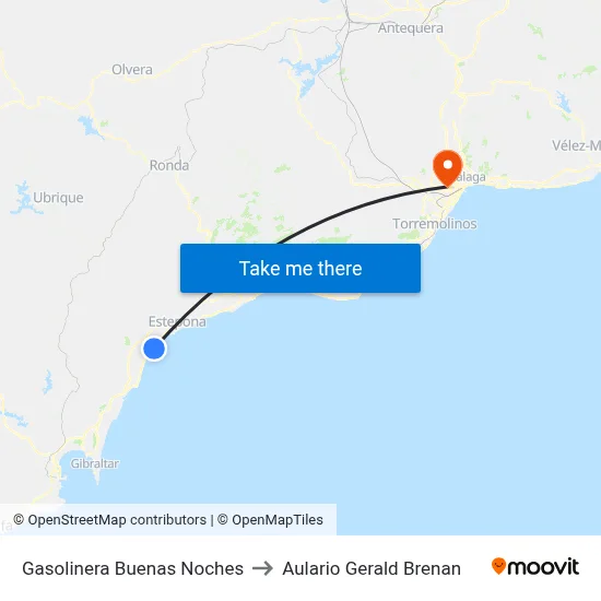 Gasolinera Buenas Noches to Aulario Gerald Brenan map