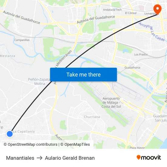 Manantiales to Aulario Gerald Brenan map