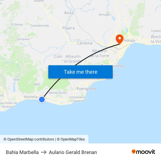 Bahía Marbella to Aulario Gerald Brenan map