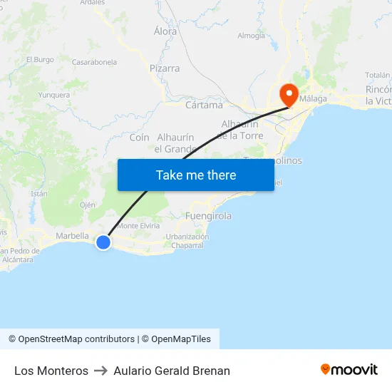 Los Monteros to Aulario Gerald Brenan map