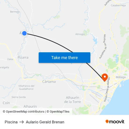 Piscina to Aulario Gerald Brenan map