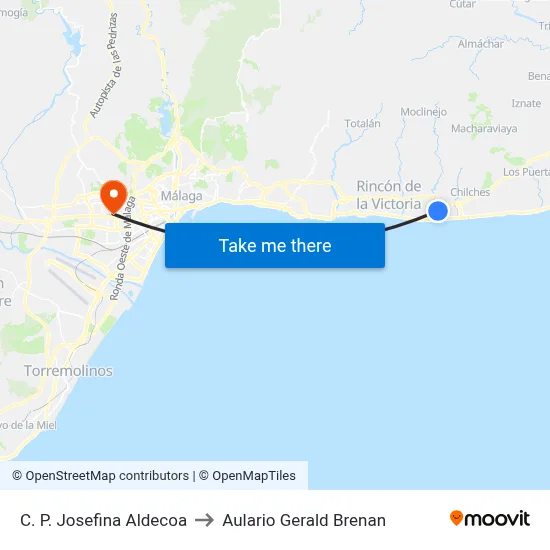 C. P. Josefina Aldecoa to Aulario Gerald Brenan map