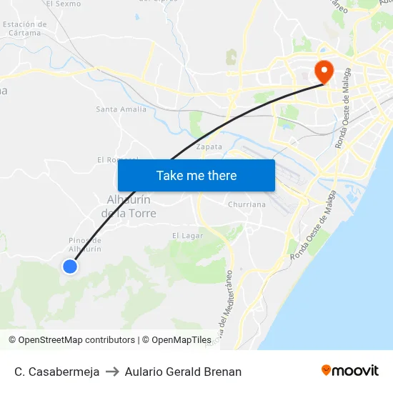 C. Casabermeja to Aulario Gerald Brenan map