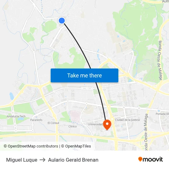 Miguel Luque to Aulario Gerald Brenan map