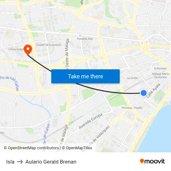 Isla to Aulario Gerald Brenan map