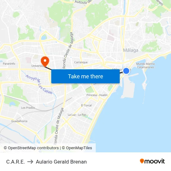 C.A.R.E. to Aulario Gerald Brenan map