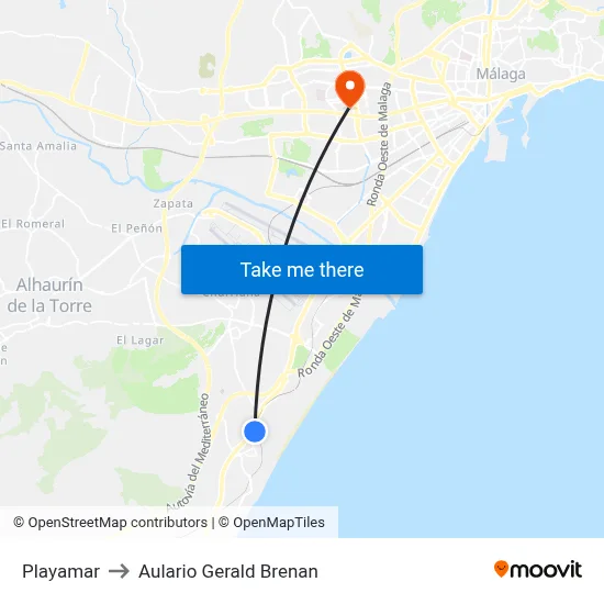 Playamar to Aulario Gerald Brenan map