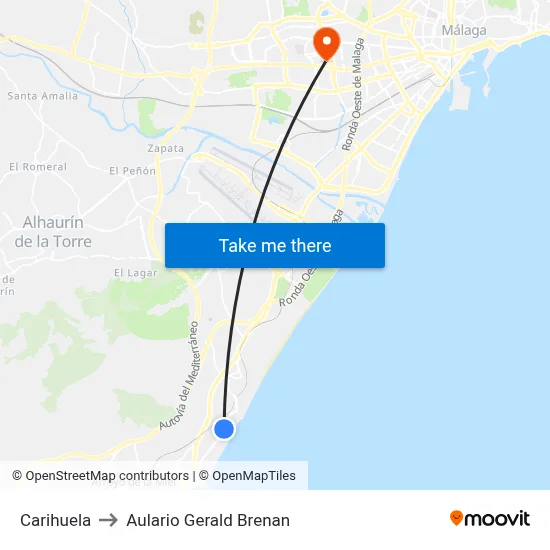 Carihuela to Aulario Gerald Brenan map