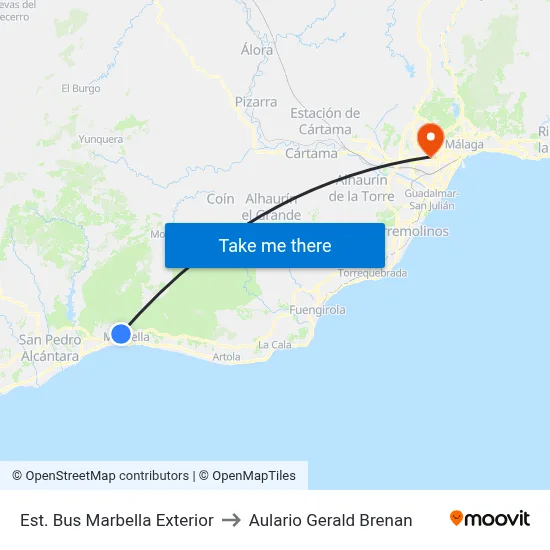 Est. Bus Marbella Exterior to Aulario Gerald Brenan map