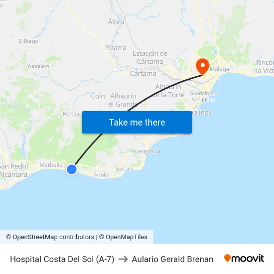 Hospital Costa Del Sol (A-7) to Aulario Gerald Brenan map