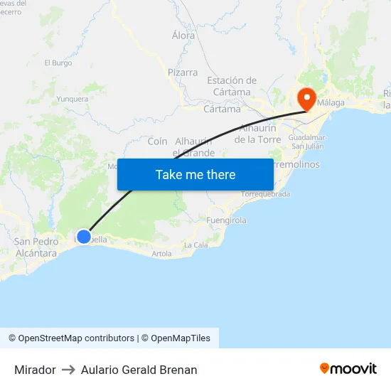 Mirador to Aulario Gerald Brenan map
