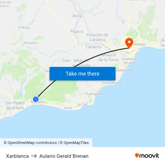 Xarblanca to Aulario Gerald Brenan map