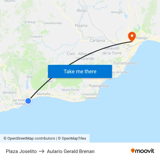 Plaza Joselito to Aulario Gerald Brenan map