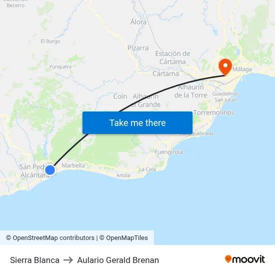 Sierra Blanca to Aulario Gerald Brenan map