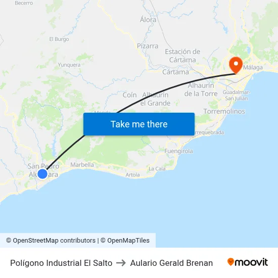 Polígono Industrial El Salto to Aulario Gerald Brenan map