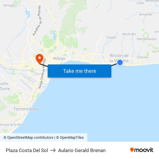 Plaza Costa Del Sol to Aulario Gerald Brenan map