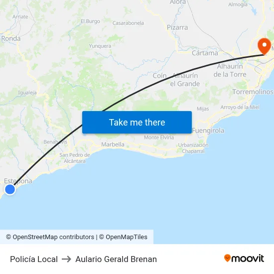 Policía Local to Aulario Gerald Brenan map