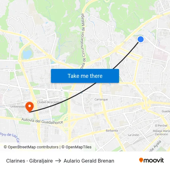 Clarines - Gibraljaire to Aulario Gerald Brenan map