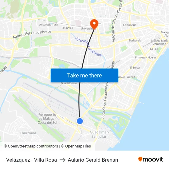 Velázquez - Villa Rosa to Aulario Gerald Brenan map
