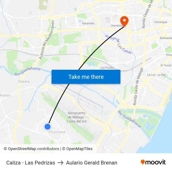 Caliza - Las Pedrizas to Aulario Gerald Brenan map