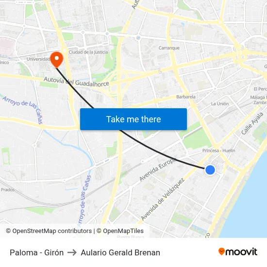 Paloma - Girón to Aulario Gerald Brenan map