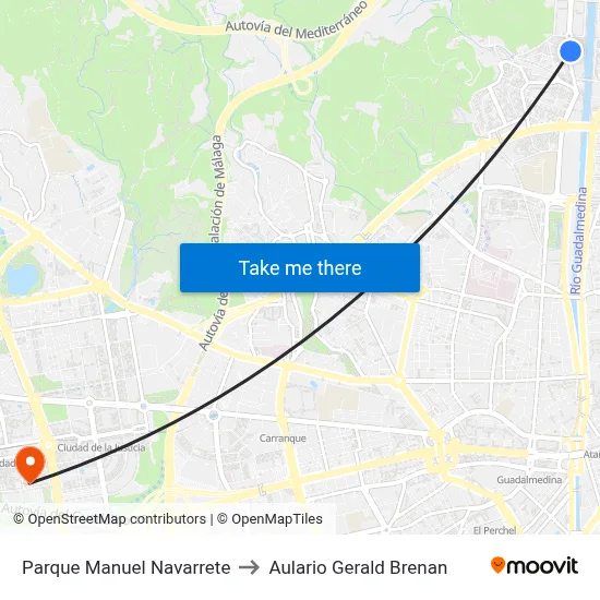 Parque Manuel Navarrete to Aulario Gerald Brenan map