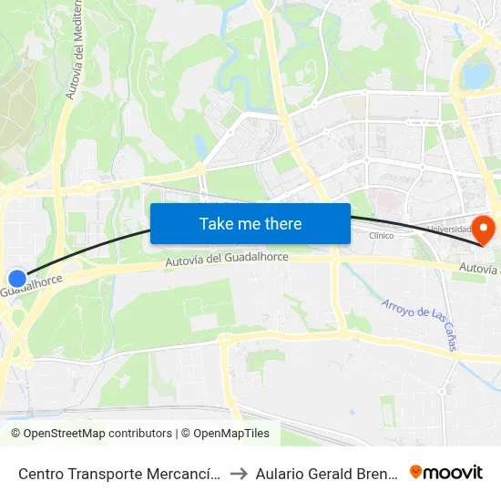 Centro Transporte Mercancías to Aulario Gerald Brenan map