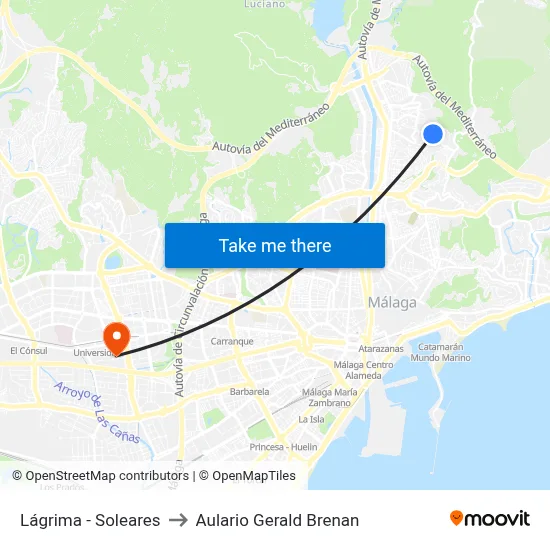 Lágrima - Soleares to Aulario Gerald Brenan map