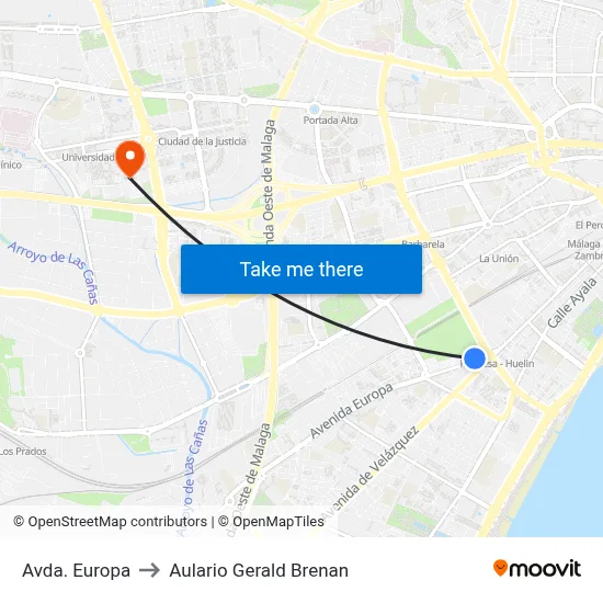 Avda. Europa to Aulario Gerald Brenan map