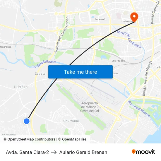 Avda. Santa Clara-2 to Aulario Gerald Brenan map
