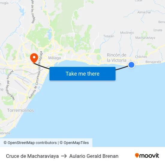 Cruce de Macharaviaya to Aulario Gerald Brenan map