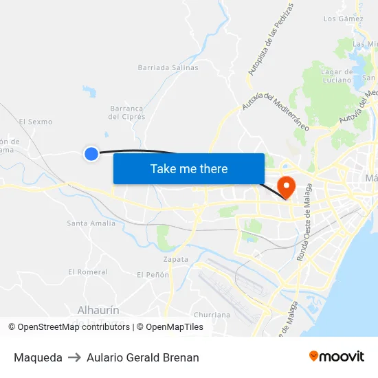Maqueda to Aulario Gerald Brenan map