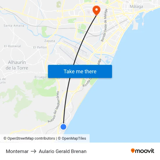 Montemar to Aulario Gerald Brenan map