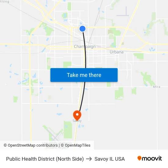 Public Health District (North Side) to Savoy IL USA map