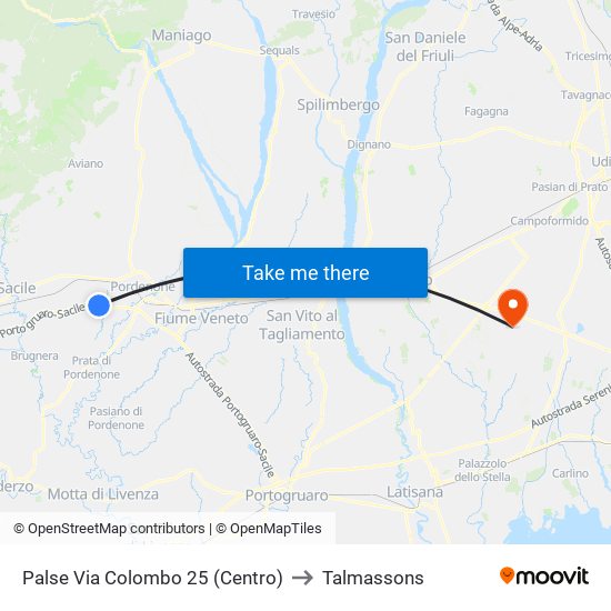 Palse Via Colombo 25 (Centro) to Talmassons map