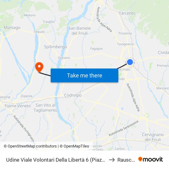 Udine Viale Volontari Della Libertà 6 (Piazzale Osoppo) to Rauscedo map