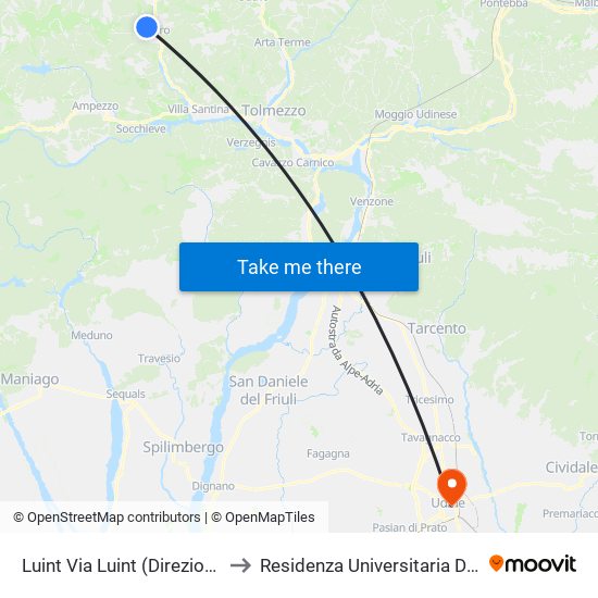 Luint Via Luint (Direzione Mione) to Residenza Universitaria Delle Grazie map